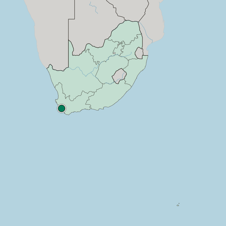Map showing Stellenbosch — In South Africa