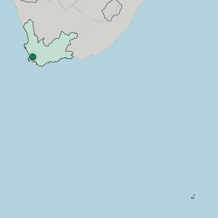 Map showing Stellenbosch — In Western Cape