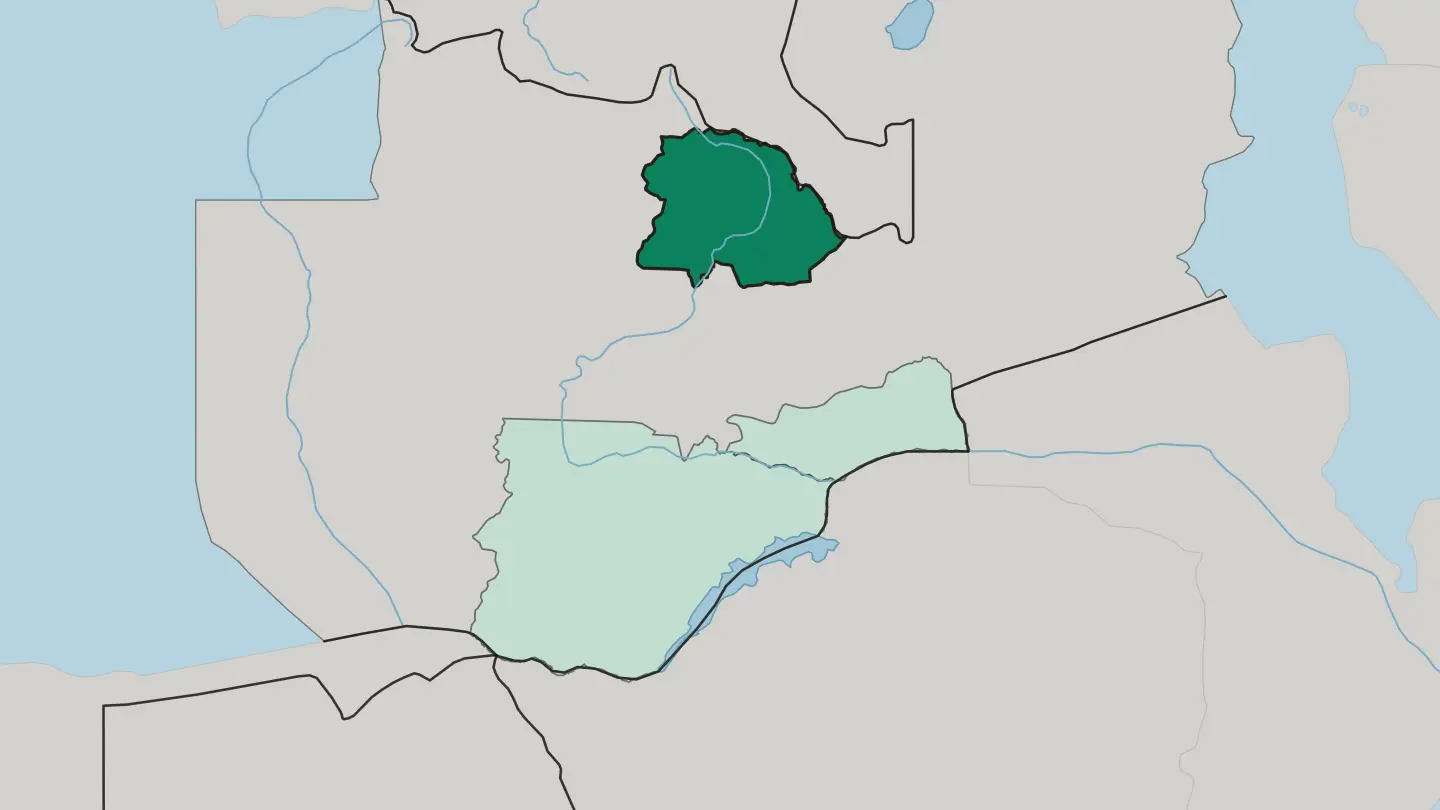 Map of Copperbelt Province in Zambia