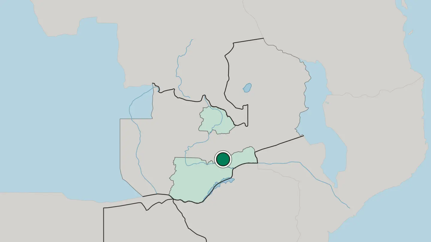 Map of Lusaka in Zambia