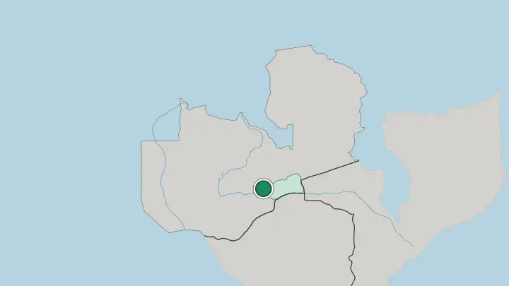 Map of Lusaka in Zambia