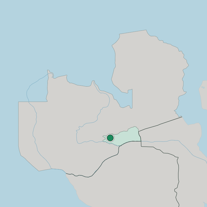 Map showing Lusaka — In Zambia