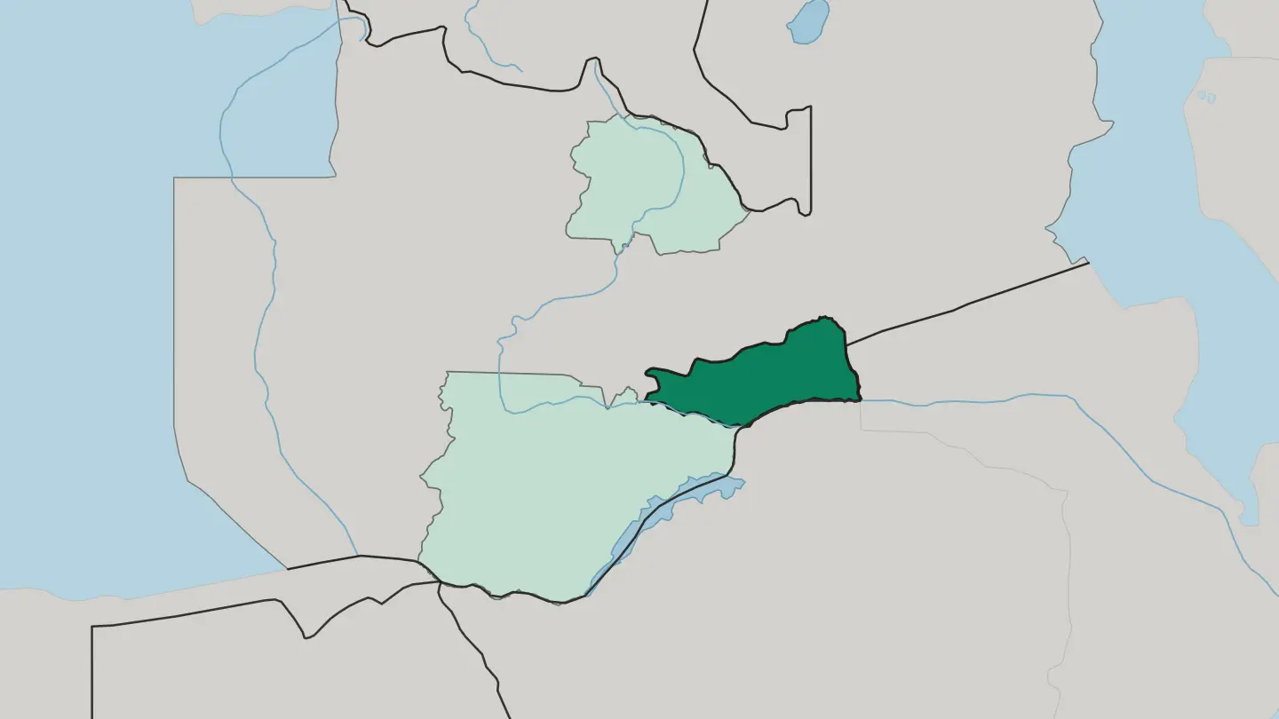 Map of Lusaka Province in Zambia