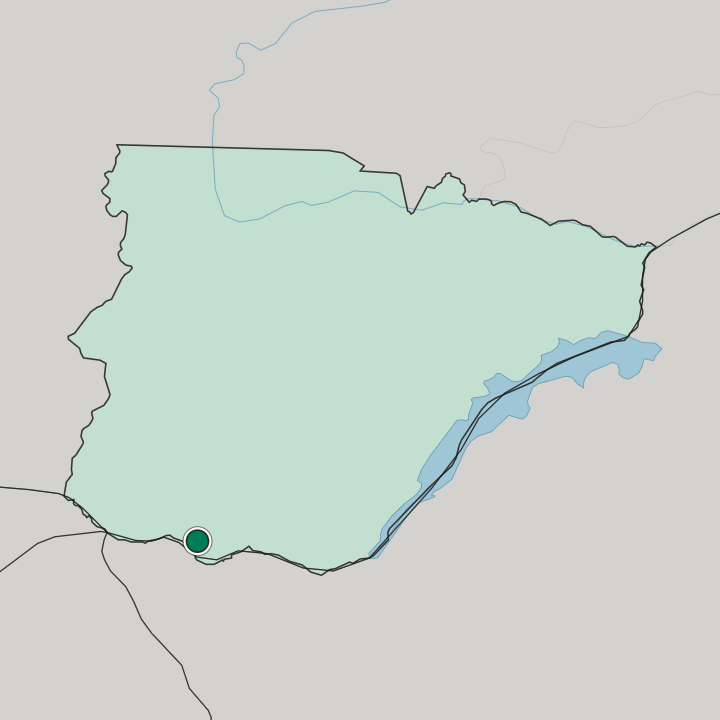 Map showing Livingstone — In Southern Province