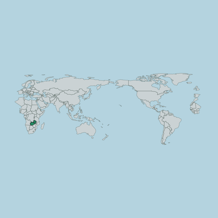 Map showing Zambia — Worldwide