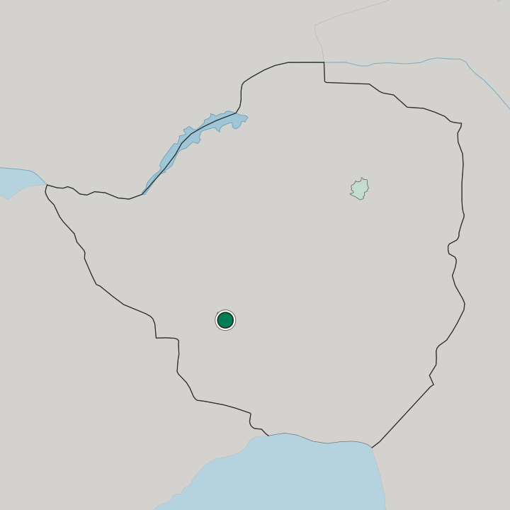 Map showing Bulawayo — In Zimbabwe
