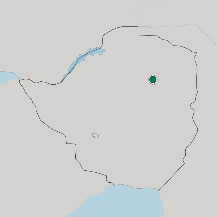 Map showing Harare — In Zimbabwe