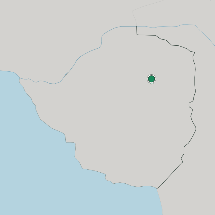 Map showing Harare — In Zimbabwe