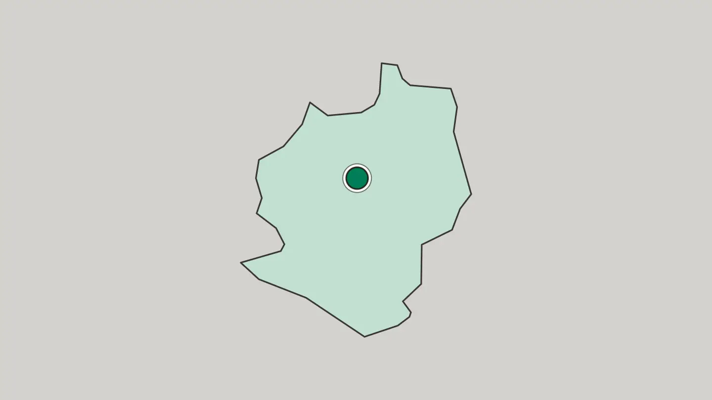 Map of Harare in Zimbabwe