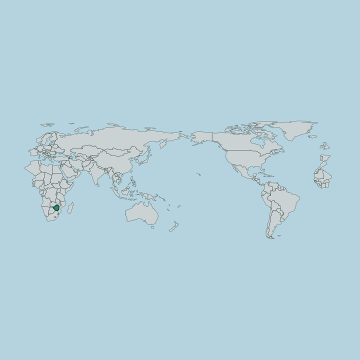 Map showing Zimbabwe — Worldwide